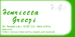 henrietta greczi business card